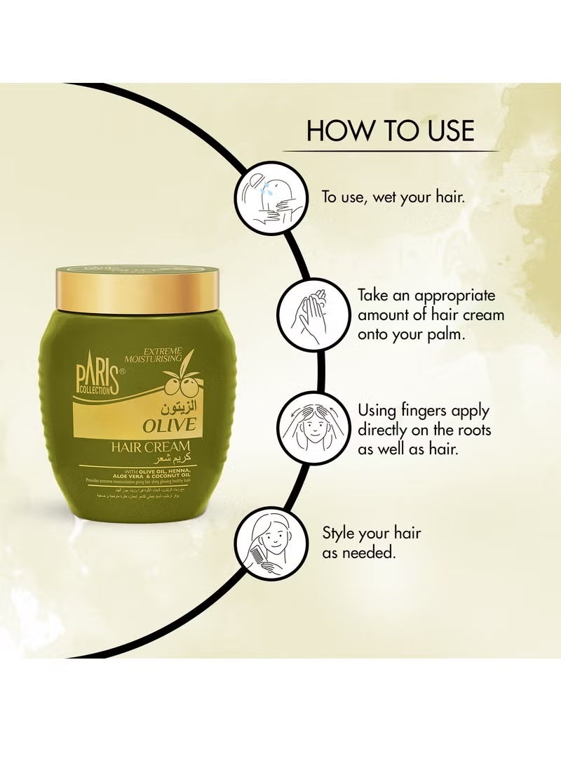Paris Collection Olive Hair Cream Unisex 475ml - Image 2